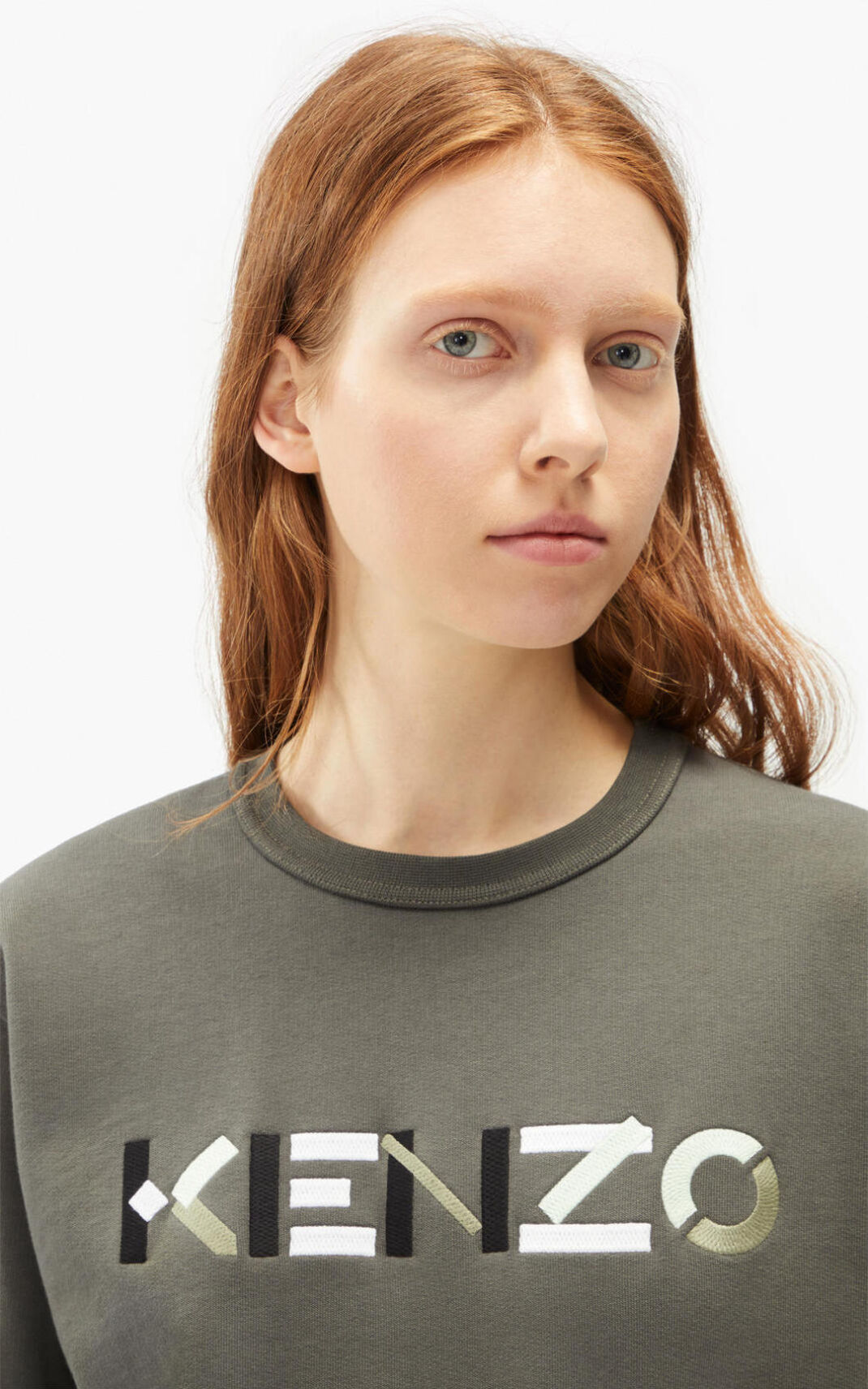 Sweatshirt Kenzo Logo Feminino - Cinzentas Cinzentas | 843XNGHRV